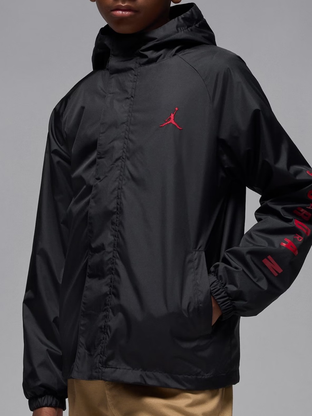 Jordan Black Fleece Jacket Subtle Black Snap double system jacket 13-15 y